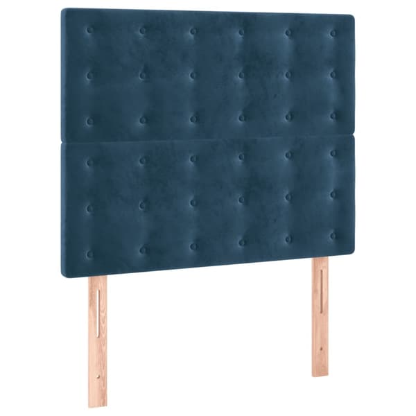 vidaXL Ramsäng med madrass mörkblå 90x200 cm sammet Blå