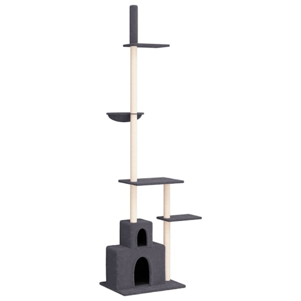 vidaXL Golv-till-tak klösträd mörkgrå 250,5-276,5 cm Grå