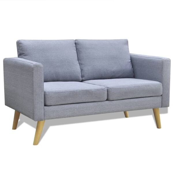 vidaXL Soffa i tyg 2-sitsig ljusgrå grå