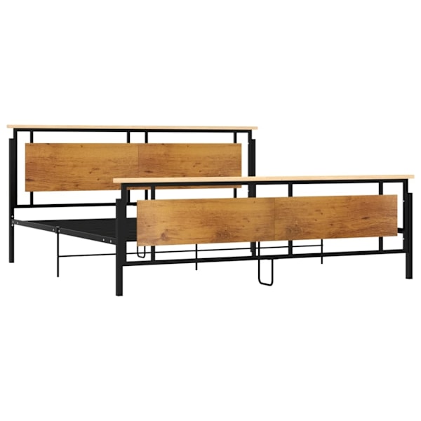 vidaXL Sängram metall 200x200 cm Svart