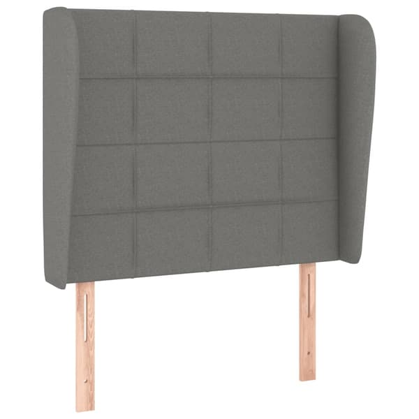 vidaXL Ramsäng med madrass mörkgrå 90x190 cm tyg Grå