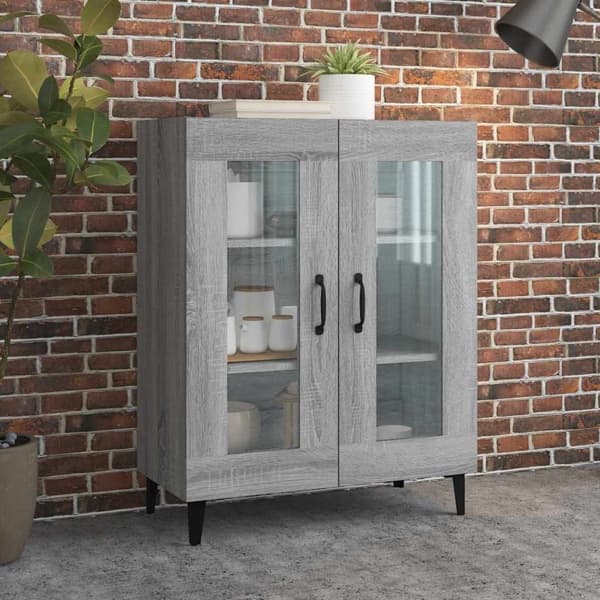 vidaXL Skänk grå sonoma 69,5x34x90 cm konstruerat trä Grå
