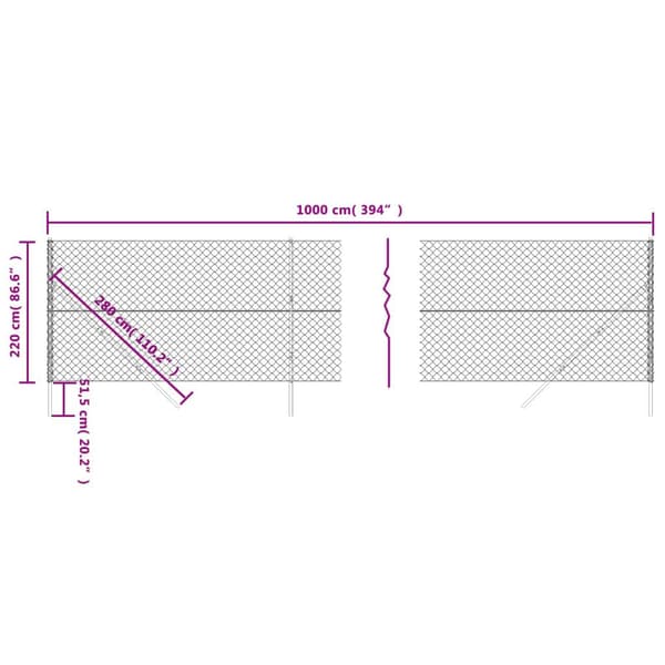 vidaXL Gunnebostängsel grön 2,2x10 m Grön
