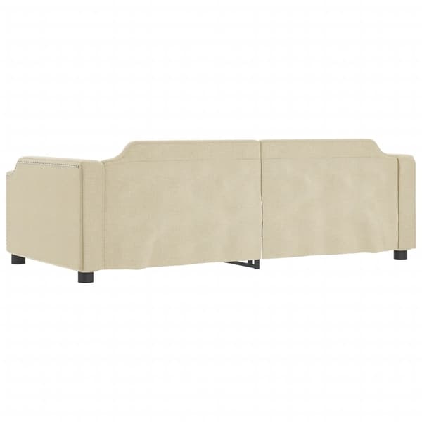 vidaXL Dagbädd utdragbar gräddvit 80x200 cm tyg Kräm