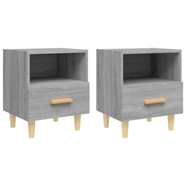 vidaXL Sängbord 2 st grå sonoma 40x35x47 cm Grå