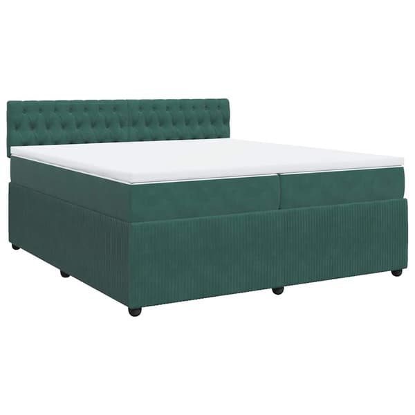 vidaXL Ramsäng med madrass mörkgrön 200x200 cm sammet Grön