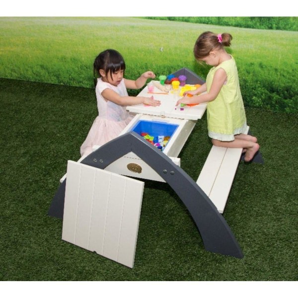 AXI Picknickbord för barn Delta grå och vit A031.023.00 multifärg de42 |  Multicolor | 17000 | Fyndiq