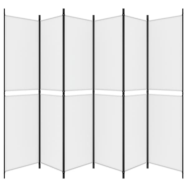 vidaXL Rumsavdelare 6 paneler vit 300x220 cm tyg Vit