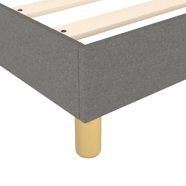 vidaXL Ramsäng med madrass mörkgrå 200x200 cm tyg Grå