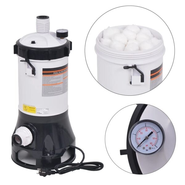 vidaXL Filterpump för pool 185 W 4,4 m³/tim multifärg