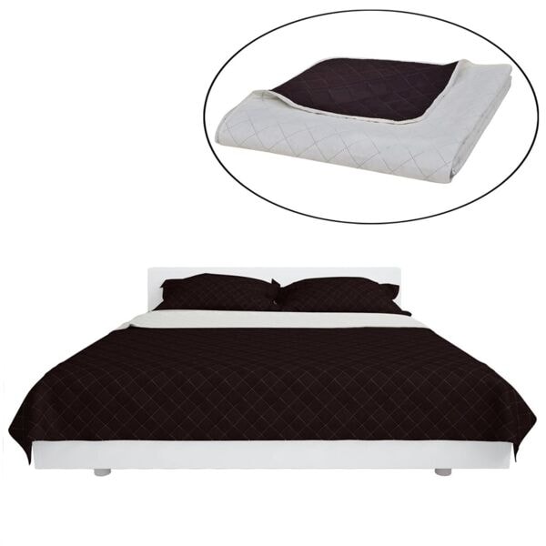 vidaXL Dubbelsidigt vadderat överkast beige/brun 170 x 210 cm Beige