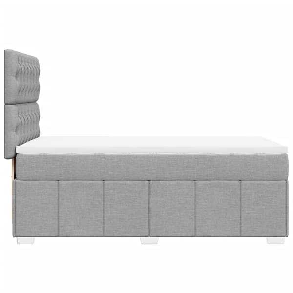 vidaXL Ramsäng med madrass ljusgrå 80x200 cm tyg Grå