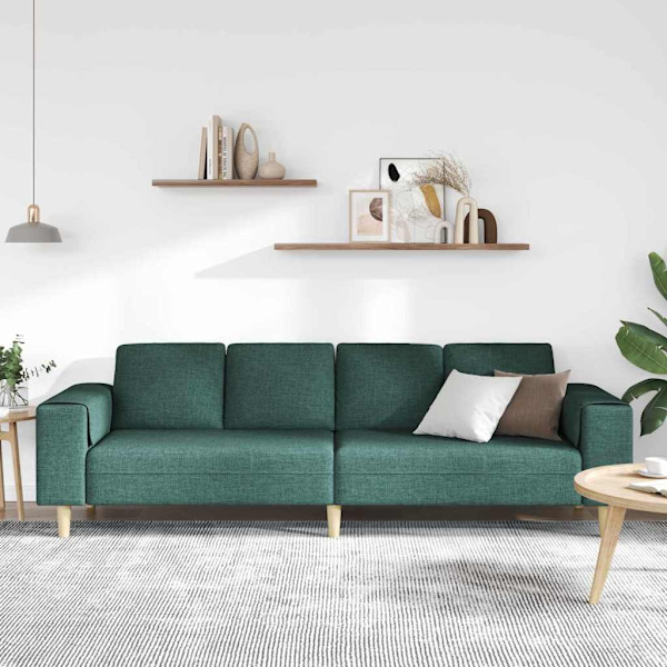 vidaXL Vardagsrumsoffa Mörkgrön 250 x 77 x 76 cm Polyester Grön