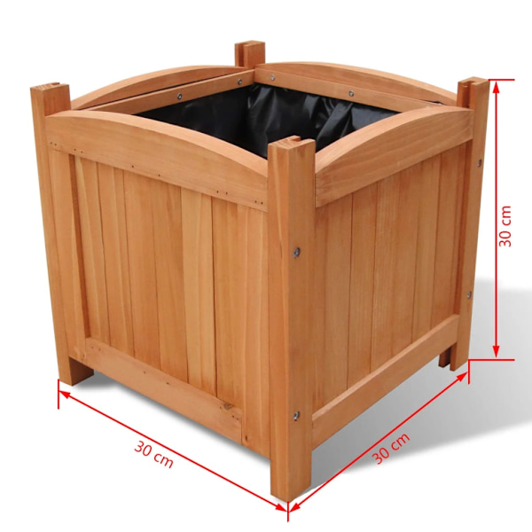 vidaXL Träblomlåda 30 x cm 2-pack Brun