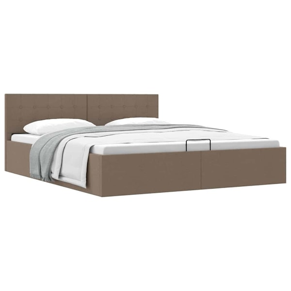 vidaXL Sängram hydraulisk förvaring utan madrass taupe 180x200 cm Taupe