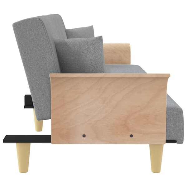 vidaXL Bäddsoffa med armstöd ljusgrå tyg Grå