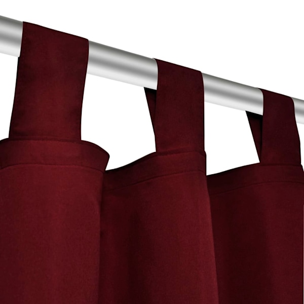 vidaXL 2-pack gardiner med öglor i vinröd microsatin 140 x 245 cm Röd