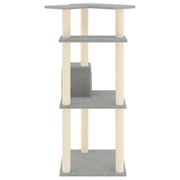 vidaXL Klösträd med sisalpelare ljusgrå 123 cm Grå