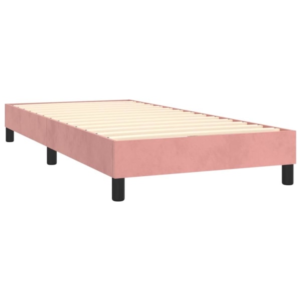 vidaXL Ramsäng med madrass rosa & LED 100x200 cm sammet Rosa