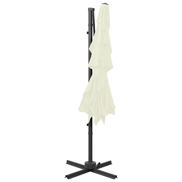 vidaXL Trädgårdsparasoll med ventilation och stång sand 250x250 cm Beige