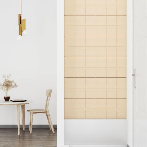 vidaXL Väggpaneler 12 st gräddvit 90x30 cm tyg 3,24 m² Kräm