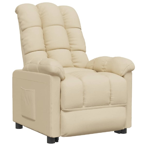 vidaXL Reclinerfåtölj gräddvit tyg Creme