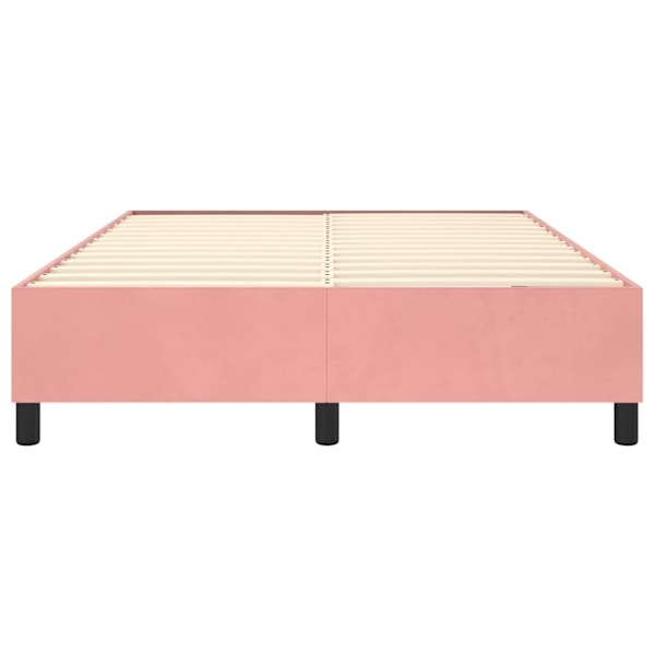 vidaXL Sängram rosa 140x190 cm sammet Rosa