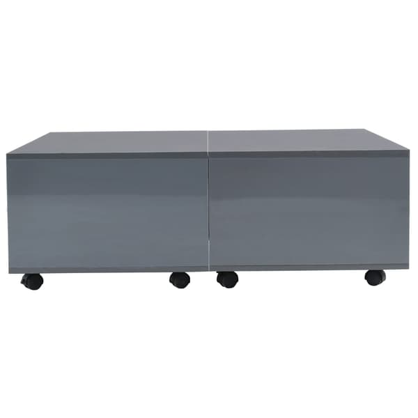 vidaXL Soffbord grå högglans 100x100x35 cm grå