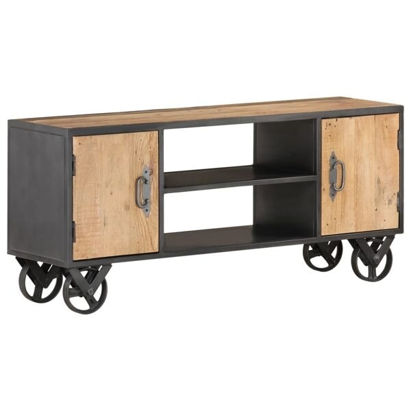 vidaXL TV-bänk 110x30x49 cm massivt återvunnet trä Brun