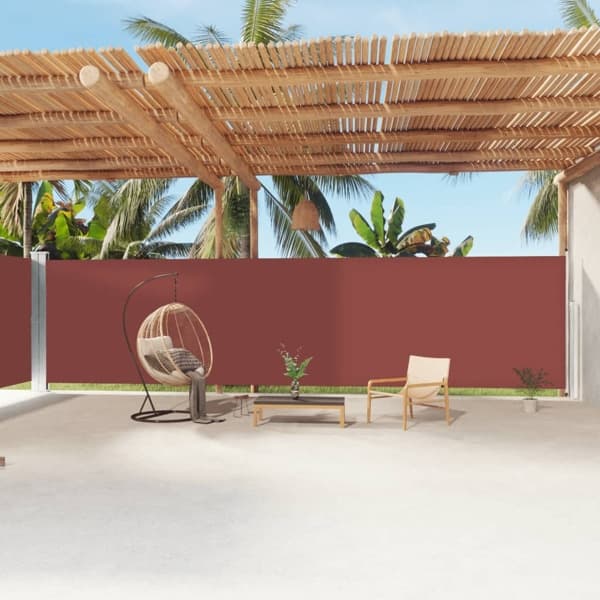 vidaXL Infällbar sidomarkis brun 200x1200 cm Brun
