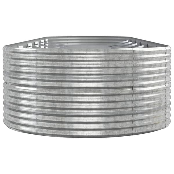 vidaXL Odlingslåda pulverlackerat stål 510x140x68 cm silver Silver