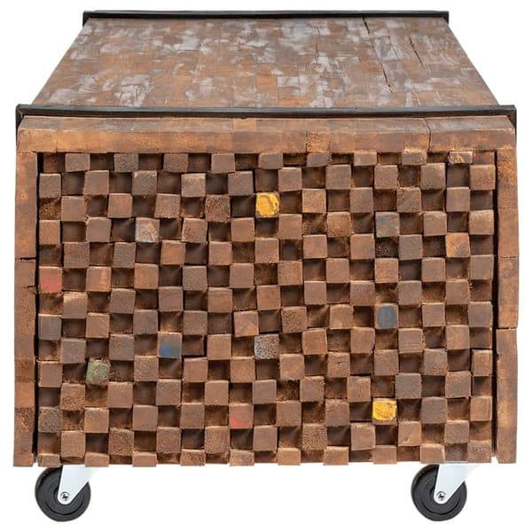 vidaXL Soffbord 110x45x38 cm massiv teak Brun