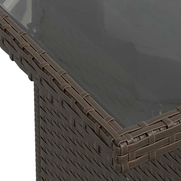 vidaXL Trädgårdsoffset 8 st Brun Poly rattan Brun
