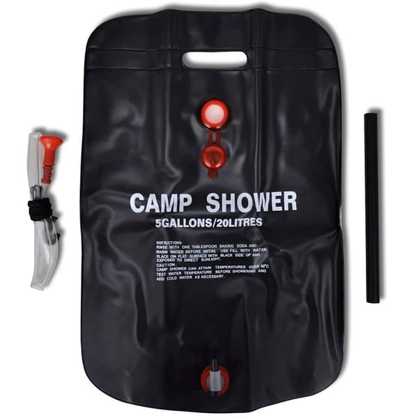 vidaXL Campingdusch med behållare 20L 2-pack Svart