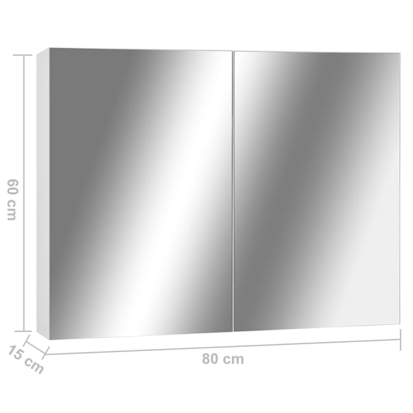 vidaXL Spegelskåp för badrum vit 80x15x60 cm MDF Vit