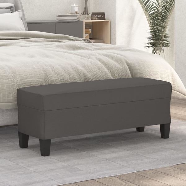 vidaXL Bänk grå 100x35x41 cm konstläder Grå