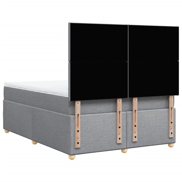 vidaXL Ramsäng med madrass ljusgrå 140x200 cm tyg Grå