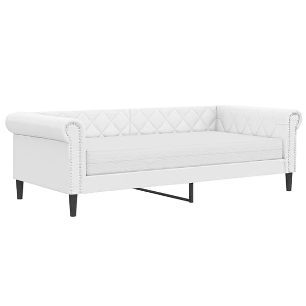 vidaXL Dagbädd med madrass vit 90x200 cm konstläder Vit