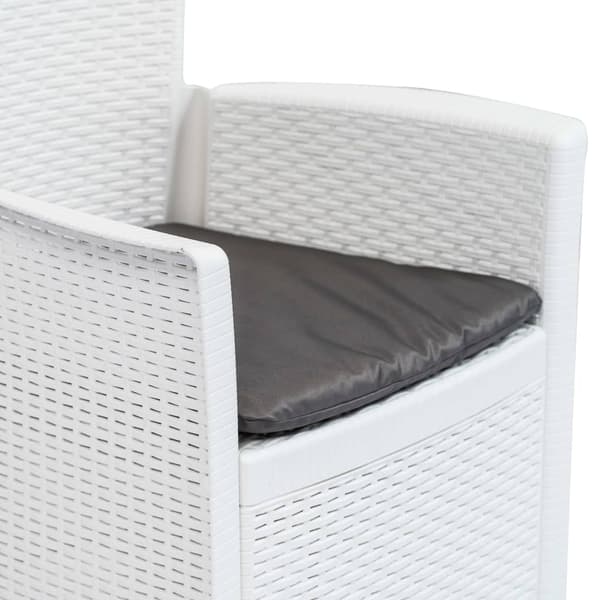 vidaXL Caféset 3 delar plast vit konstrotting Vit