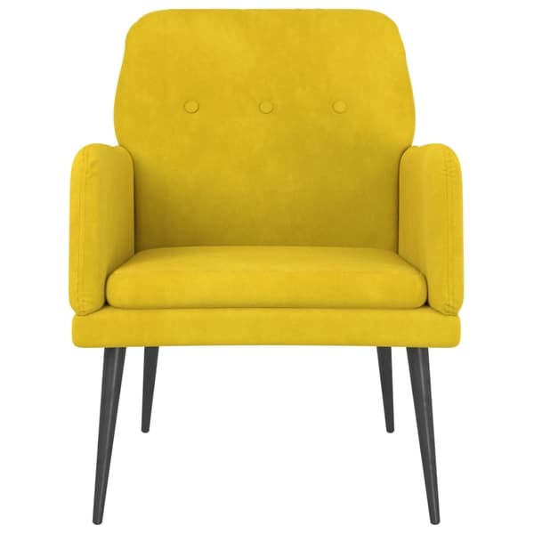 vidaXL Fåtölj gul 62x79x79 cm sammet Gul