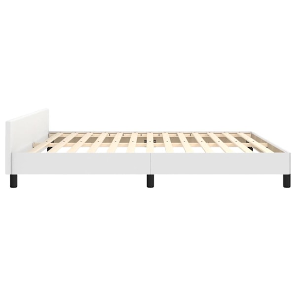 vidaXL Sängram med huvudgavel vit 160x200 cm konstläder Vit