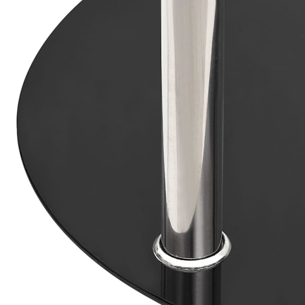 vidaXL Sidobord med 2 hyllplan genomskinligt & svart 38 cm härdat glas Svart