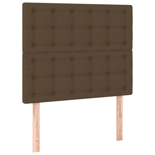 vidaXL Ramsäng med madrass mörkbrun 90x200 cm tyg Brun
