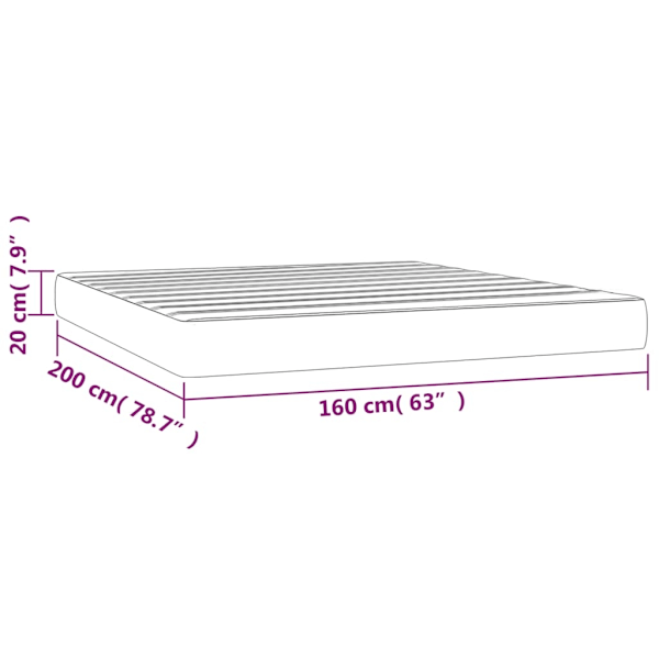 vidaXL Pocketresårmadrass brun 160x200x20 cm konstläder Brun
