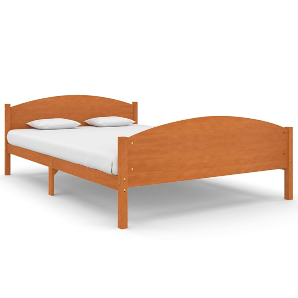 vidaXL Sängram honungsbrun massiv furu 140x200 cm Brun