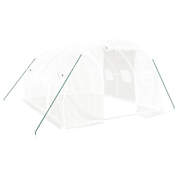 vidaXL Växthus med stålram vit 12 m² 4x3x2 m Vit