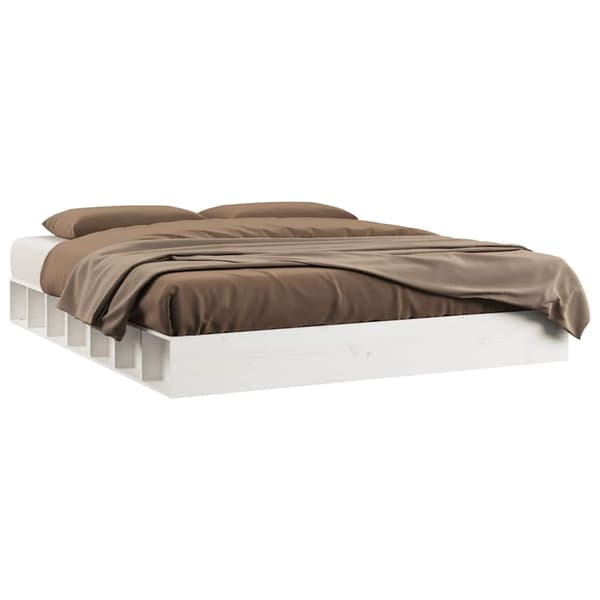 vidaXL Sängram vit 120x200 cm massivt trä Vit