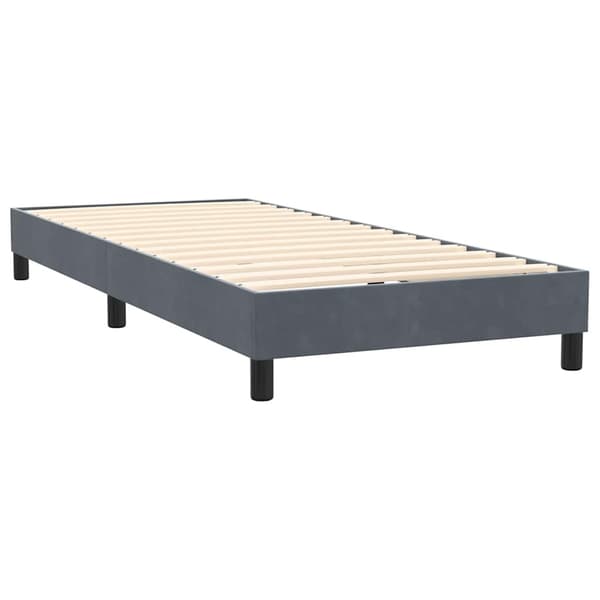 vidaXL Resårsäng med madrass mörkgrå 90x220 cm sammet Grå