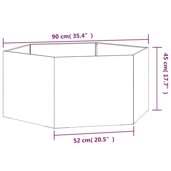 vidaXL Odlingslåda rostfärgad 90x90x45 cm rosttrögt stål Brun