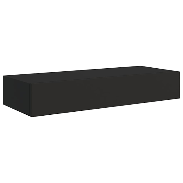 vidaXL Väggmonterad låda 2 st svart 60x23,5x10 cm MDF Svart